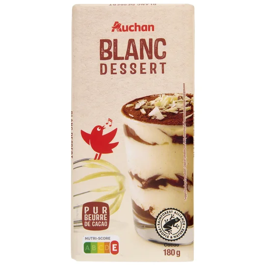 Tablette de chocolat dessert blanc
