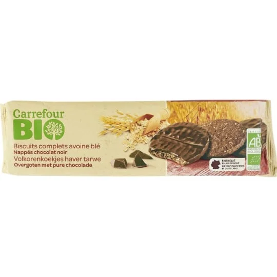 Biscuits bio avoine blé chocolat noir