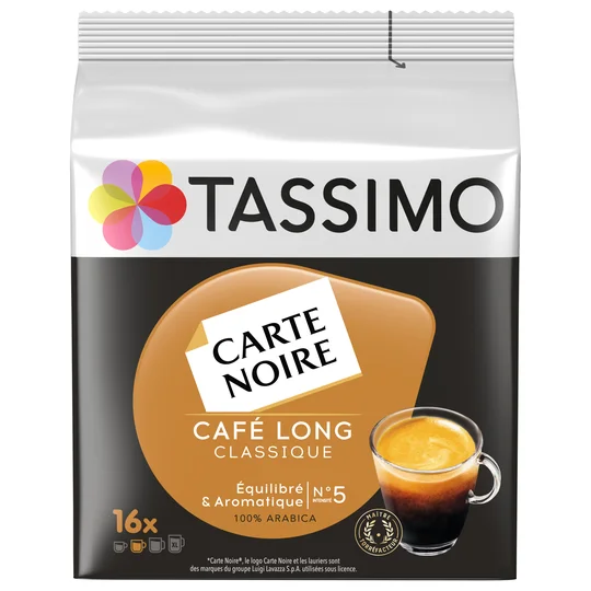 Dosettes de café long classique carte noire