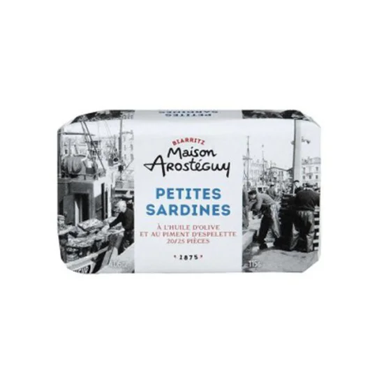 Petites sardines à l'huile d'olive et au piment d'Espelette