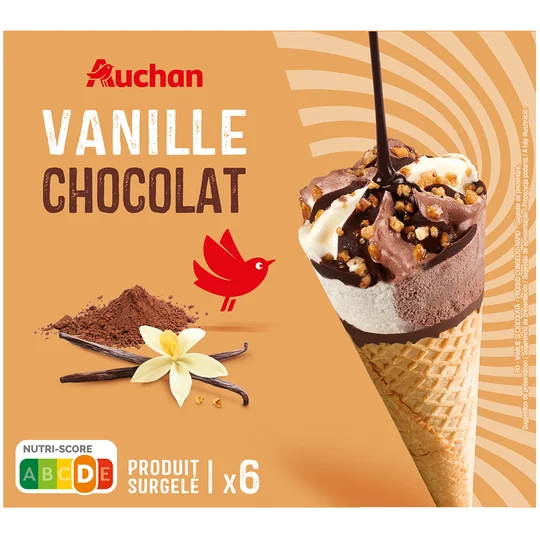 Cône glacé vanille chocolat