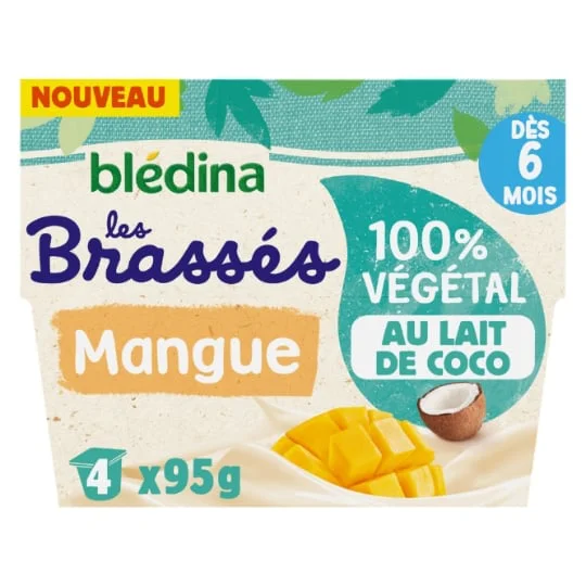 Dessert bébé végétal 6m Lait coco mangue