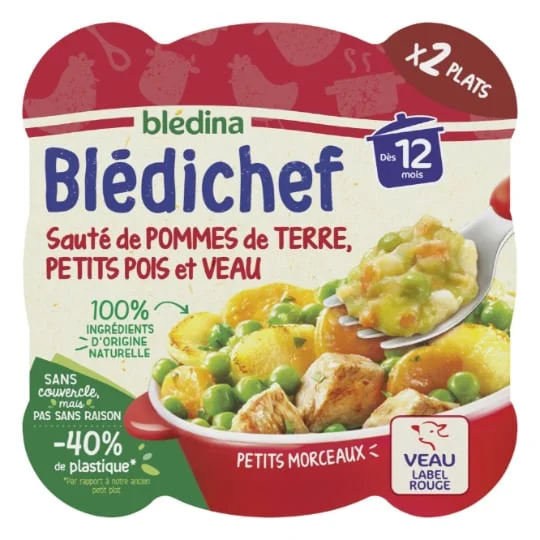 Repas bébé Pomme de terre pois veau - dès 12 mois