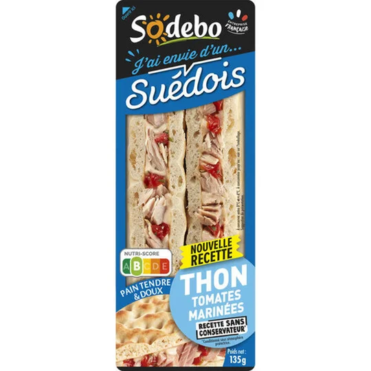 Sandwich suédois thon tomate