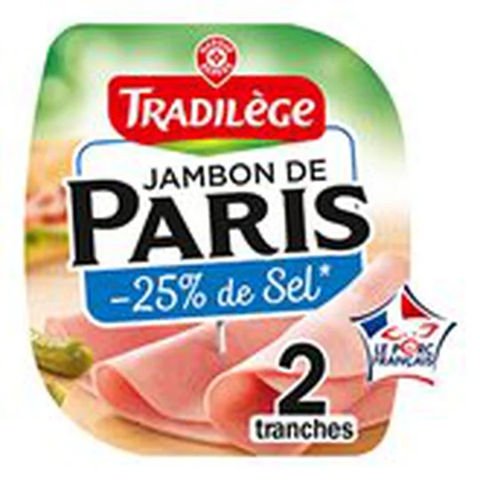 Jambon de Paris -25% de sel - 2 tranches
