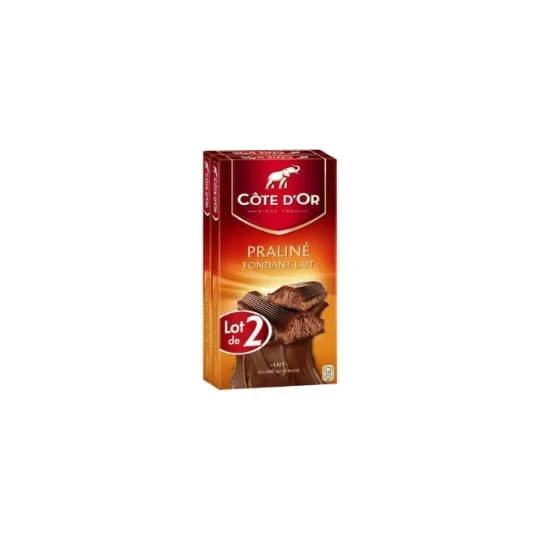Tablette de chocolat au lait fourrée praliné double lait