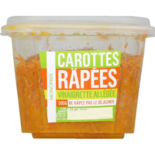 Carottes râpées vinaigrette allégée