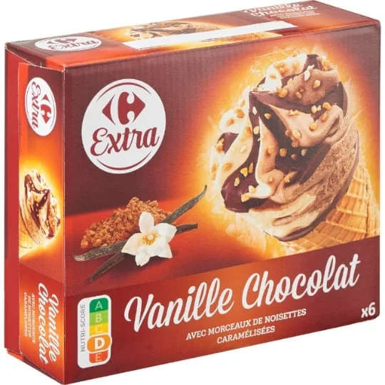 Glace Cône vanille chocolat