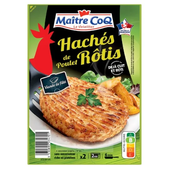 Hachés de poulet rôtis