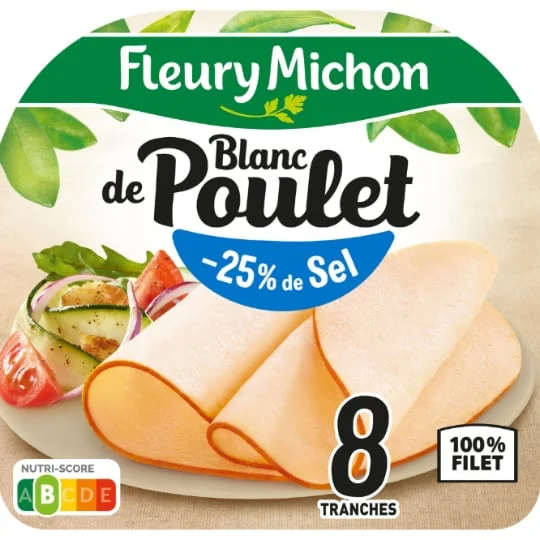 Blanc de poulet réduit en sel