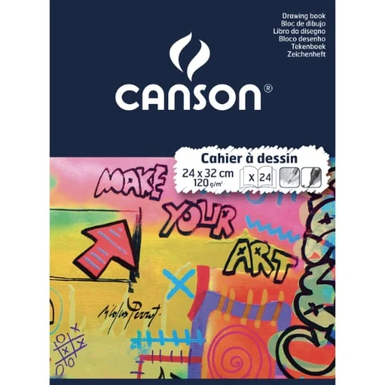 Cahier à dessin format 24x32, 120g/m² 24 feuilles blanches