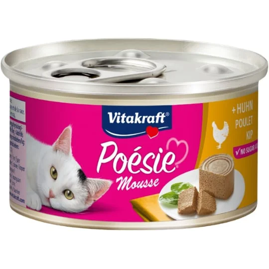 Aliment pour chat mousse poulet