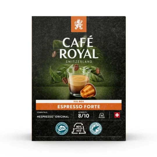 Café capsules Compatibles Nespresso Espresso Forte - x36