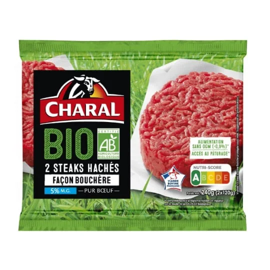 Steaks hachés Bio 5% MG façon bouchère