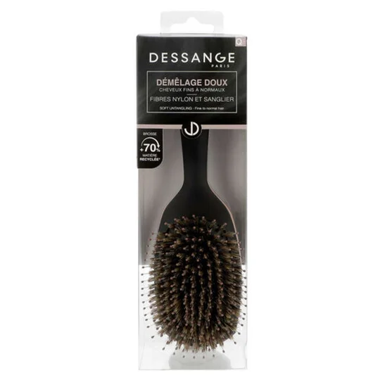 Brosse Rectangulaire sanglier nylon cheveux fins normaux Grand Modèle