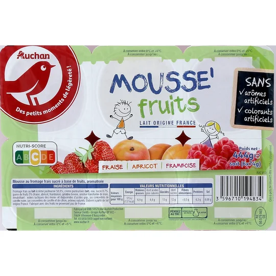 Mousse de fromage frais aux fruits