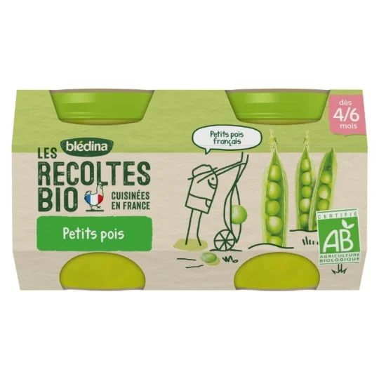 Petit pot bébé petits pois - dès 4-6 mois