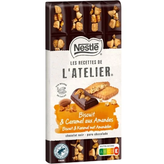 Tablette de chocolat biscuit caramel