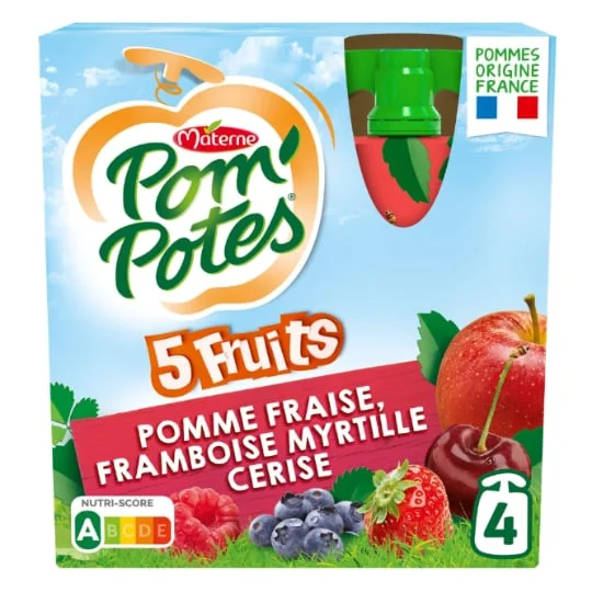 Compote 5 fruits s/sucres ajoutés