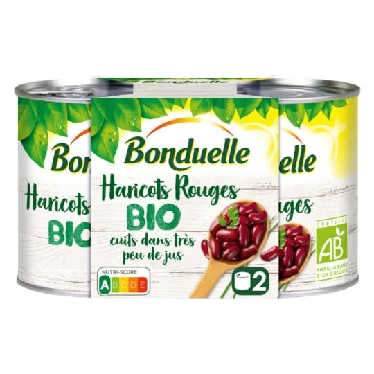 Haricots rouges cuits dans très peu de jus Bio