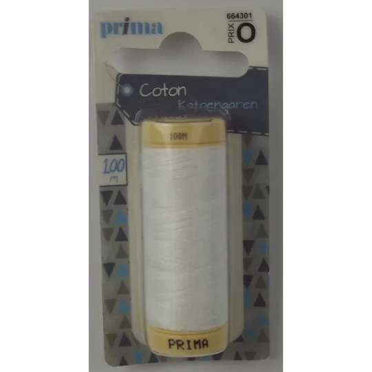 Fil coton moyen blanc 100m