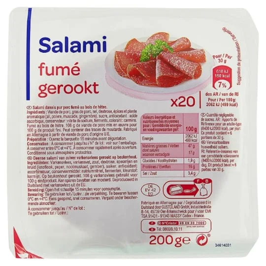 Salami pur porc fumé