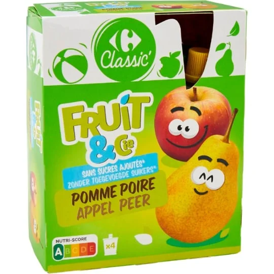 Compote pomme poire s/sucres ajoutés
