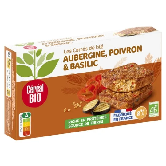 Galettes blé, aubergine, poivron et basilic Bio