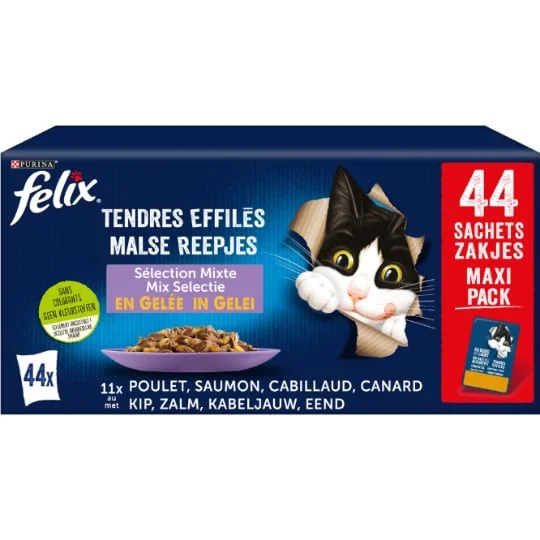 Pâtée pour chat adulte tendres effilés en gelée