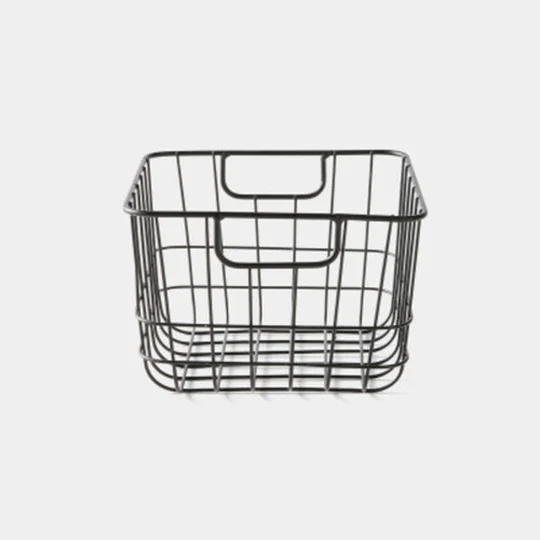 Maison Panier Carré, Fils Métal, Noir