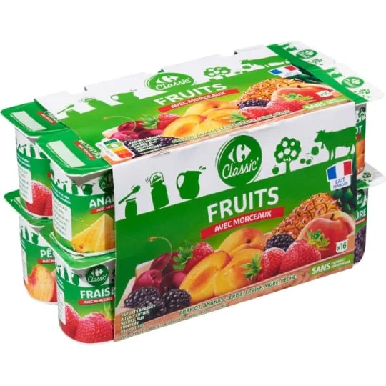 Yaourt aux fruits avec morceaux