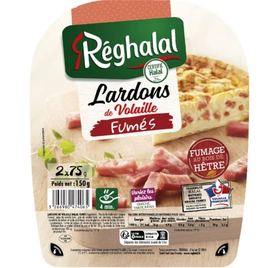 Lardons de volaille fumés Halal