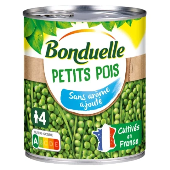 Petits pois sans arôme ajouté