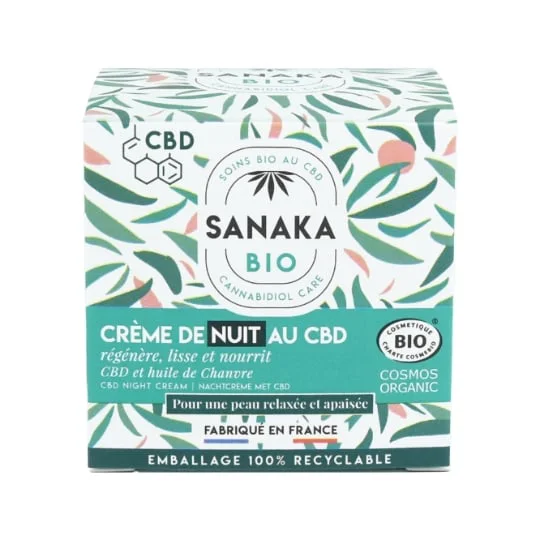 Crème de nuit régénérante au CBD et huile de Chanvre