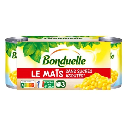 Maïs sans sucres ajoutés