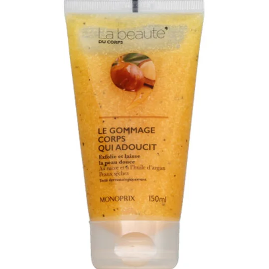 Gommage corps au sucre, à l'huile d'argan, peaux sèches