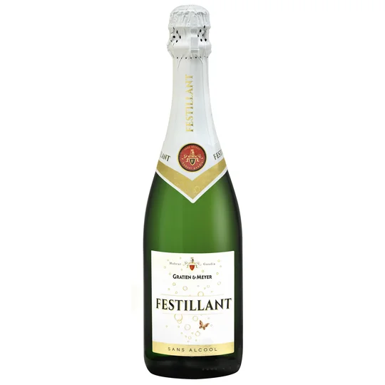 Vin effervescent sans alcool blanc