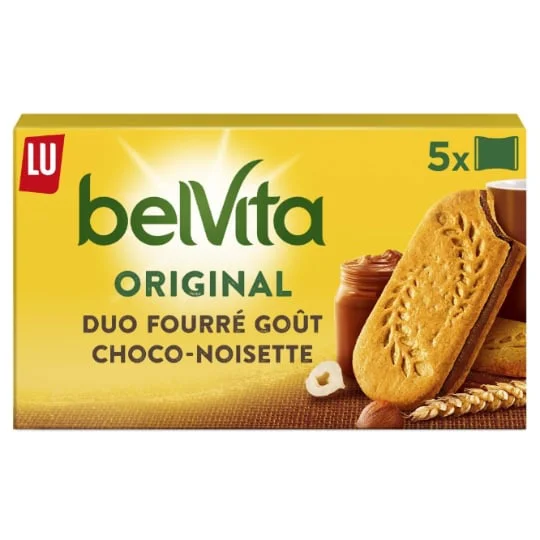 Biscuits petit déjeuner fourrés choco noisette