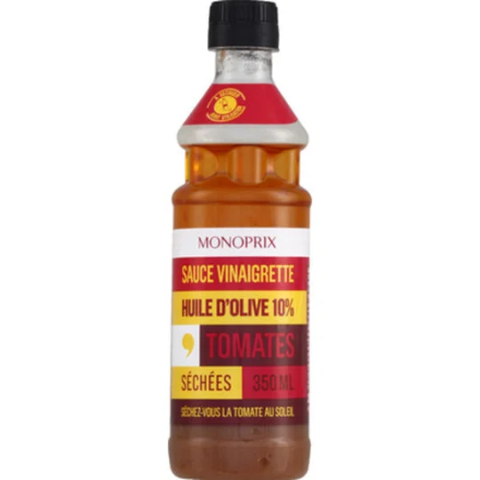 Sauce vinaigrette huile d olive 10% et tomates séchées