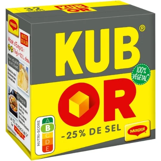 Bouillon en cubes -25% de sel KUB OR