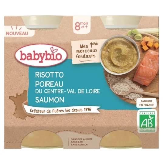 Petit pot risotto poireau saumon bio dès 8 mois