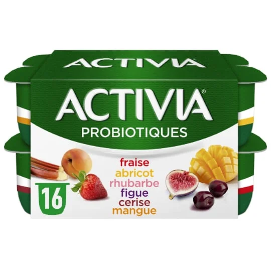 Yaourt aux fruits bifidus fraise abricot rhubarbe figue cerise mangue