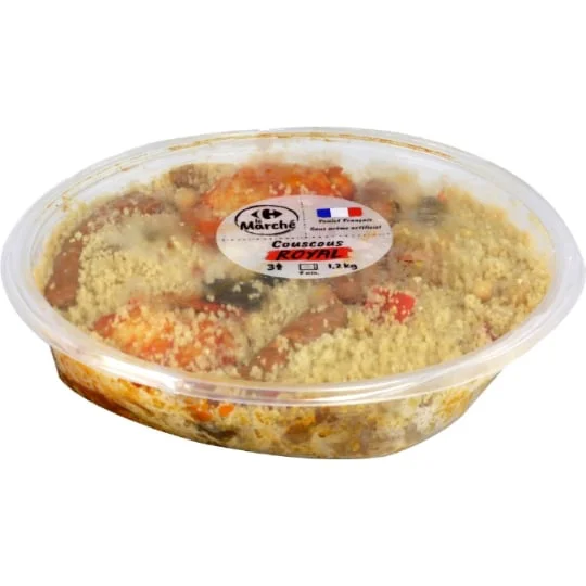 Plat cuisiné couscous royal