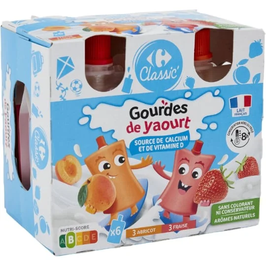 Yaourt à boire fraise abricot