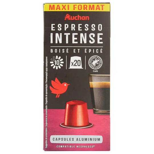 Capsule de café espresso intense intensité 10 compatibles Nespresso