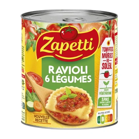 Plat cuisiné ravioli 6 légumes
