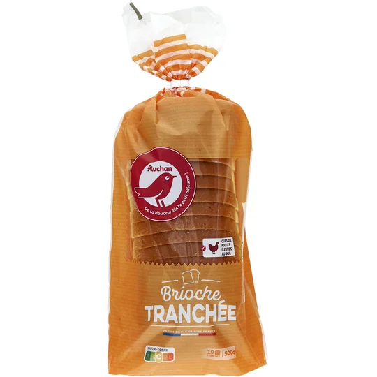 Brioche tranchée aux Oeufs frais
