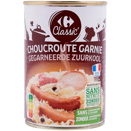 Plat cuisiné choucroute garnie