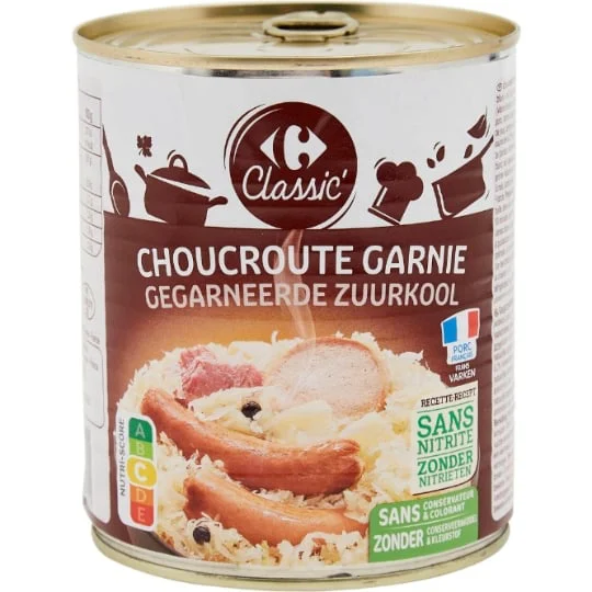Plat cuisiné choucroute garnie