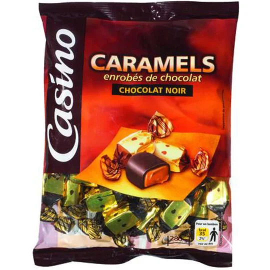 Bonbons choc. noir au caramel